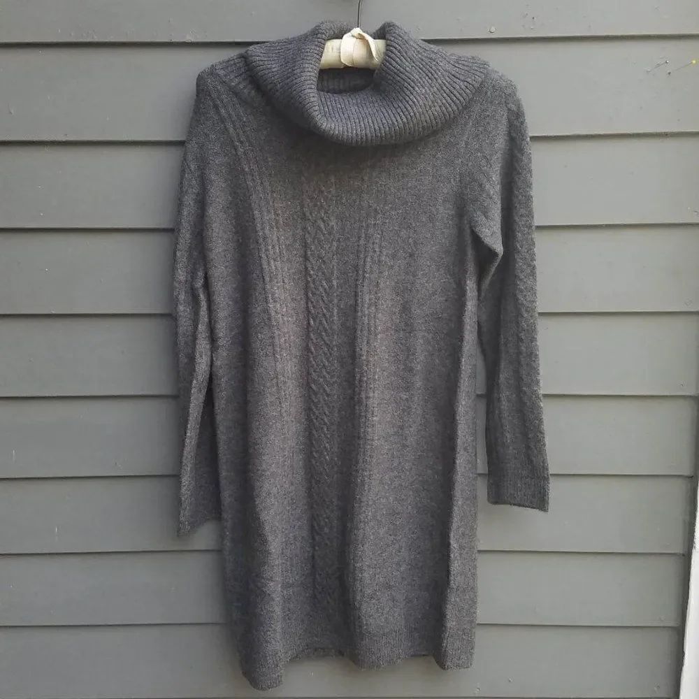 NWOT Modcloth Charcoal Gray Cowl Neck Sweater Dress size Medium